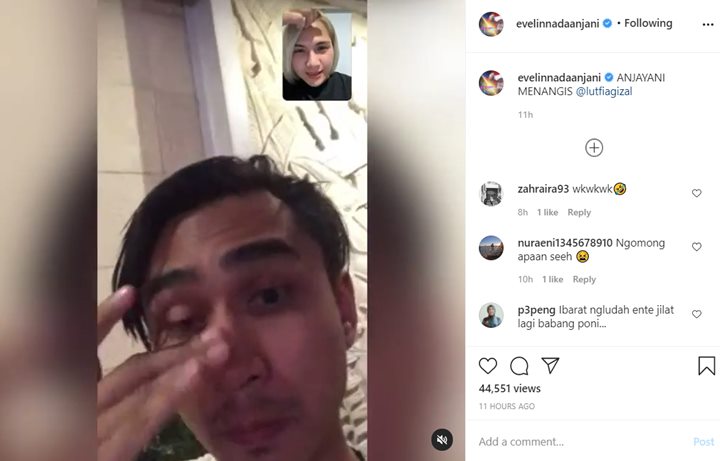 Lutfi Agizal Nangis Saat Video Call Bareng Evelin Nada Anjani, Kenapa?