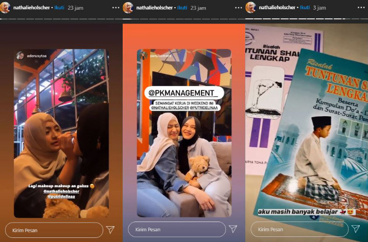 Nathalie Holscher \'Calon Ibu Tiri Saleha\' Belajar Salat dan Makin Akrab dengan Putri Sule