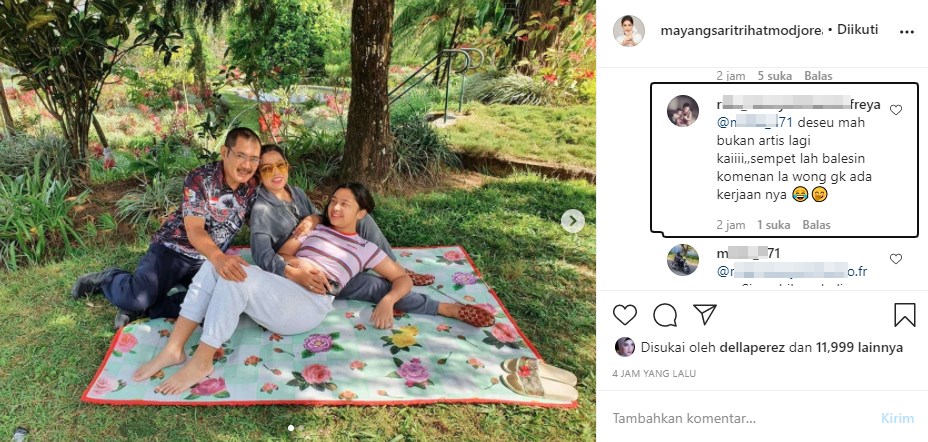 Mayangsari Piknik Bareng Keluarga, Dibilang \'Kurang Kerjaan\' Saat Balasi Komentar Netizen