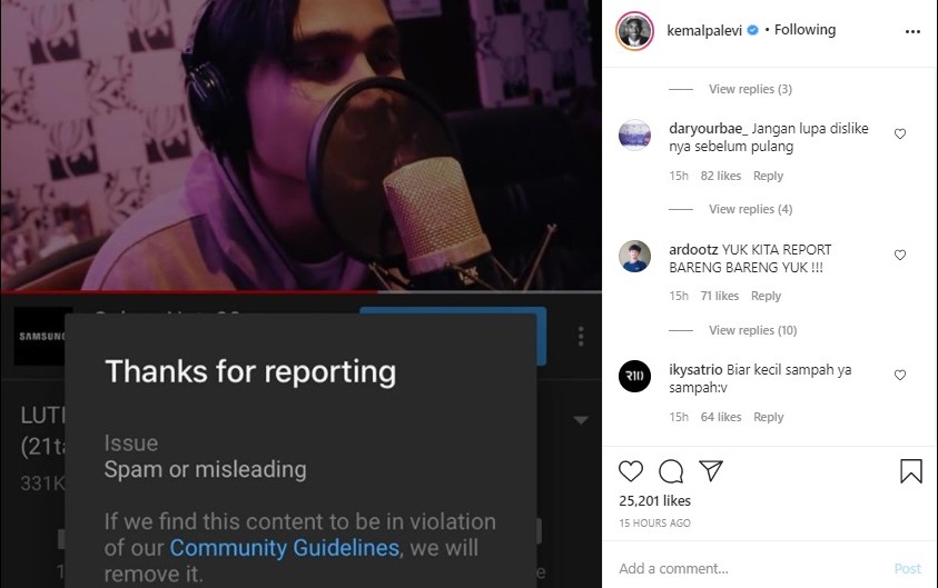 Kemal Palevi Pamer Bukti Report Channel YouTube Lutfi Agizal, Banjir Dukungan