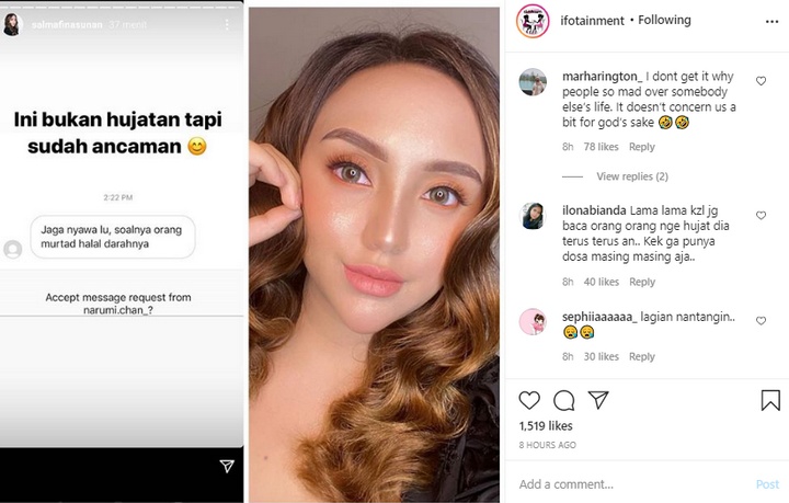 Salmafina Sunan Terima Ancaman Pembunuhan