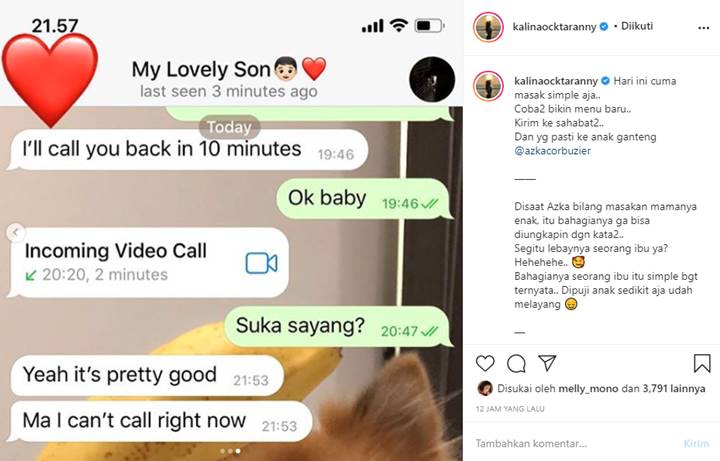 Kalina Oktarani Bagikan Reaksi Azka Setelah Cicipi Masakannya, Ngaku Bahagia Pol-polan