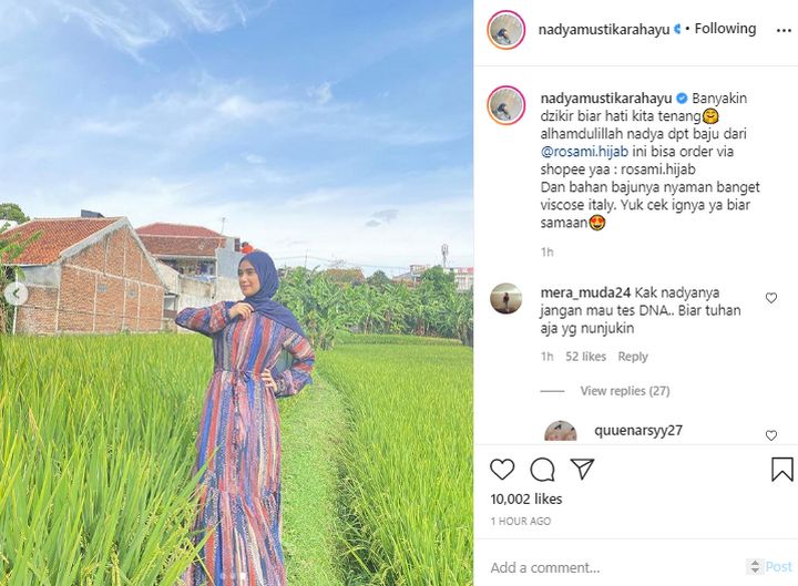 Nadya Tak Teneng Rizki DA Minta Tes DNA?