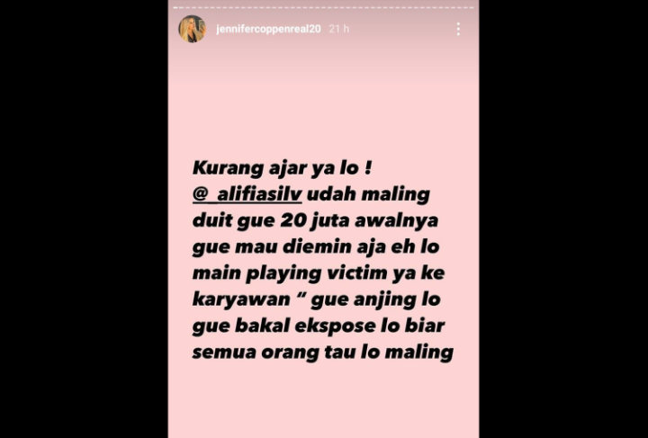 Jennifer Coppen Ngamuk Uang Rp20 Juta Dicuri Asisten, Pajang Foto Pelaku Malah Terancam Dipenjara