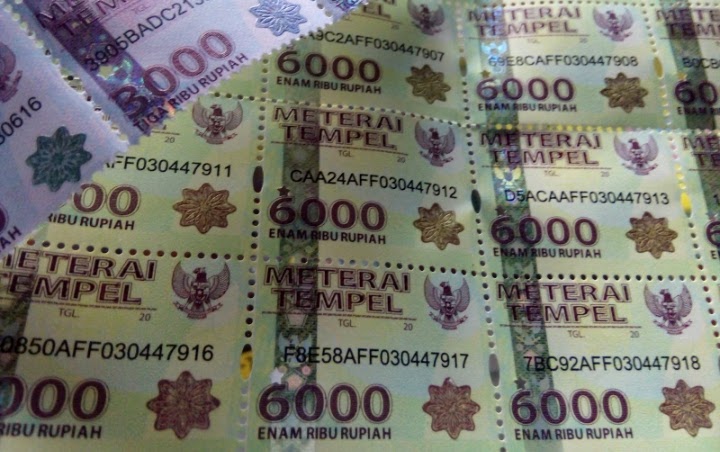 Harga Materai 10Ribu, Mulai Tahun Depan