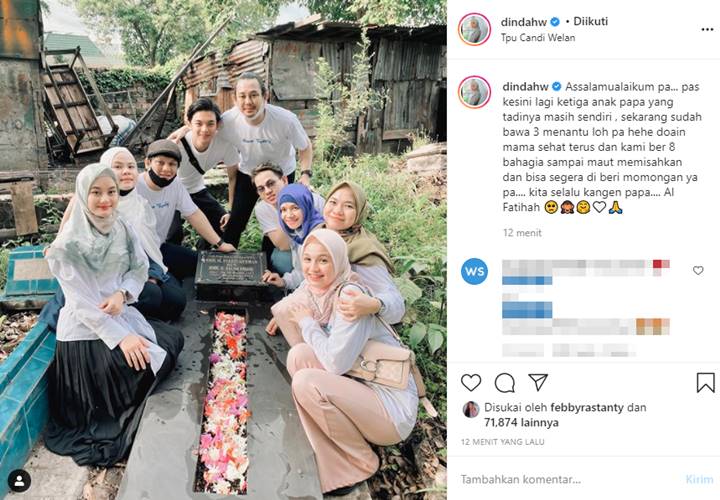 Kunjungi Makam Sang Papa, Dinda Hauw Minta Doa Dikaruniai Momongan Ramai Dikritik