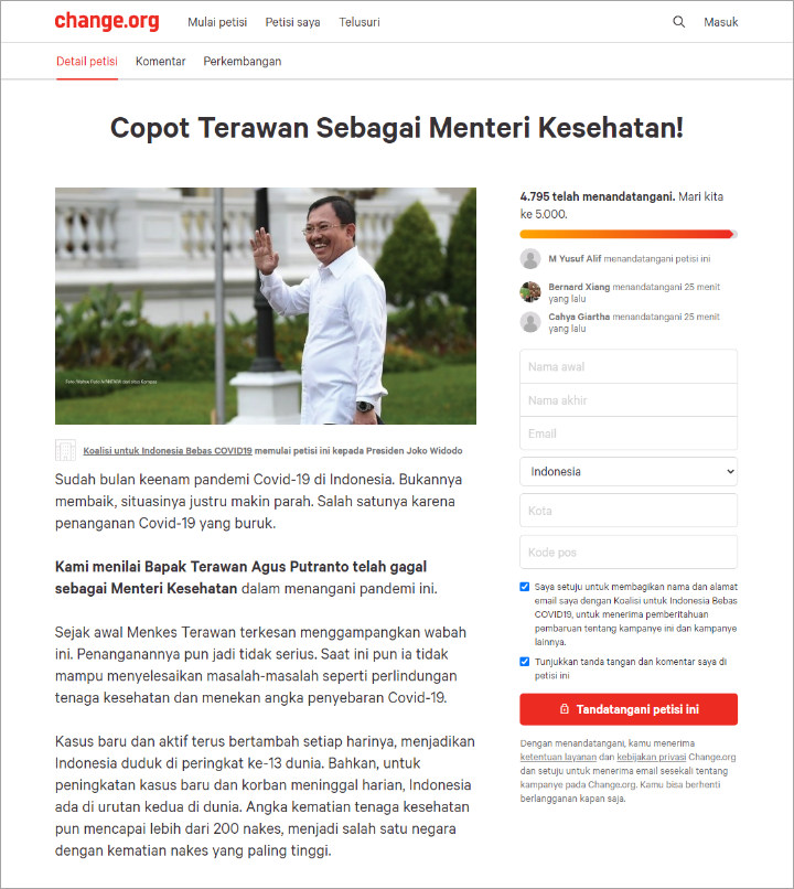 Petisi Copot Terawan