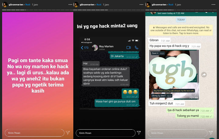 Nomor WhatsApp Roy Marten Di-Hack, Pelaku Gunakan Untuk Modus Penipuan