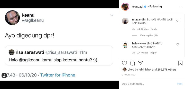 Percakapan Risa Saraswati dan Keanu Agl Soal \'Hantu\' di Gedung DPR Bikin Ramai