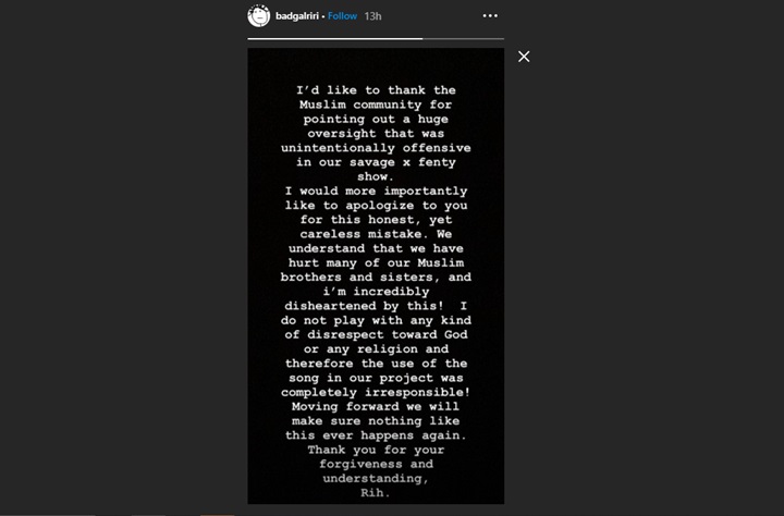 Permintaan maaf Rihanna