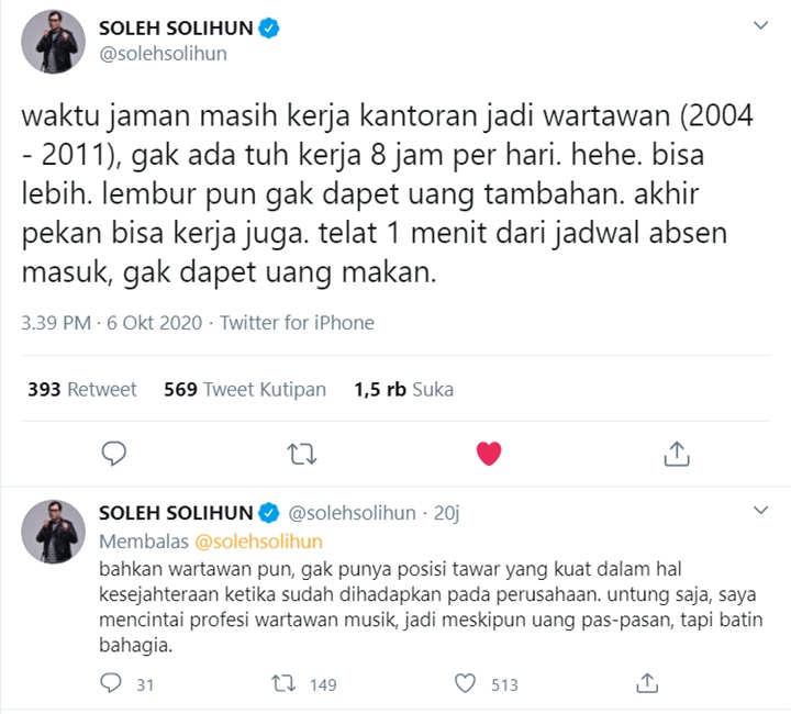 Soleh Solihun Bicarakan Soal Jam Kerja Wartawan di Tengah Pro Kontra UU Cipta Kerja