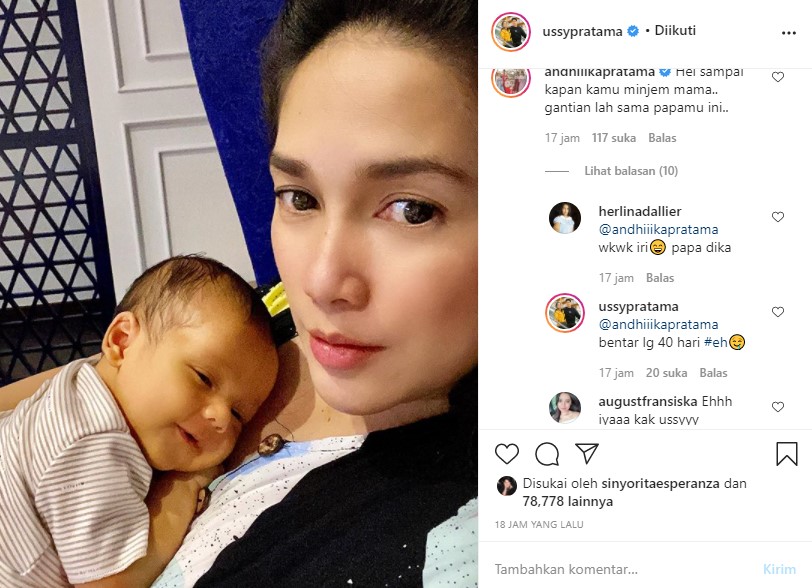 Ussy Sulistiawaty Pamer Momen Anak Tidur Di Pelukannya, Andhika Pratama Cemburu Minta Gantian