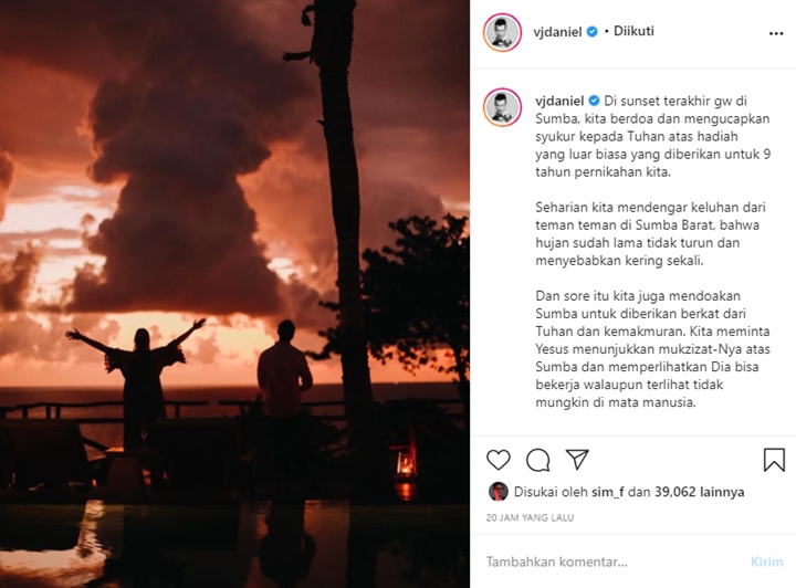 Cerita Daniel Mananta dan Istri Berdoa untuk \'Datangkan\' Hujan di Sumba Bikin Merinding