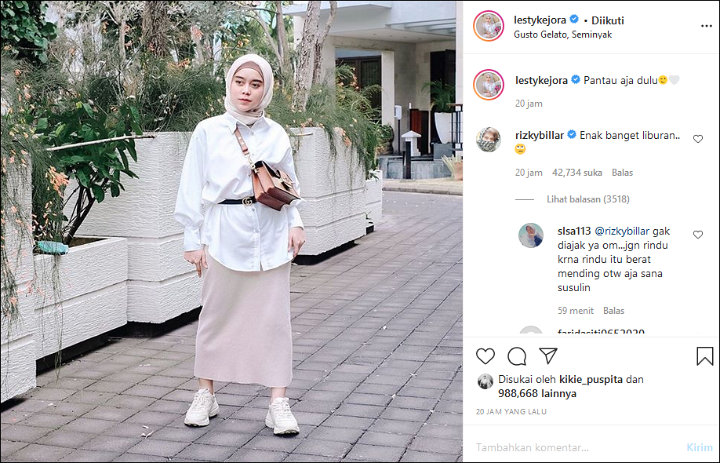 Rizky Billar Komentari Foto Lesty