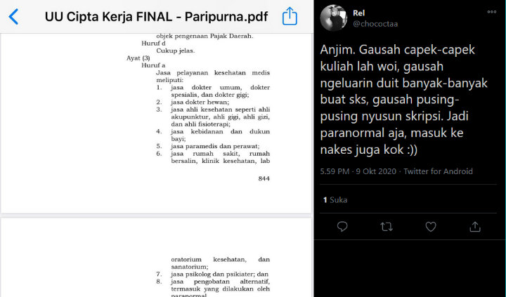 Poin Bermasalah Uu Ciptaker Kembali Ditemukan Paranormal Masuk Kelompok Nakes