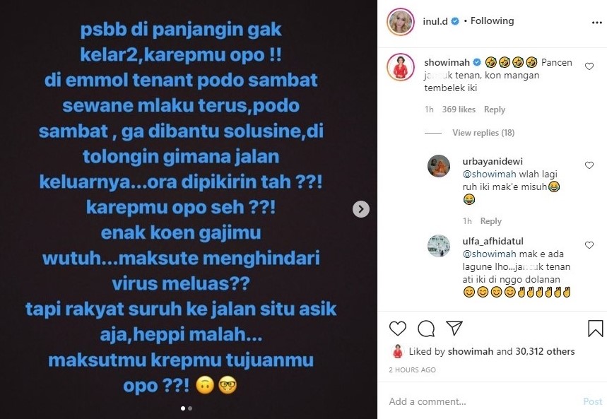 Inul Daratista Murka Soal UU Cipta Kerja dan Pandemi Covid-19, Komen Los Soimah Bikin Syok
