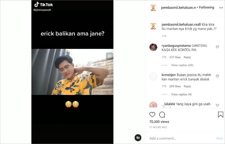 Reaksi Jessica Jane Disebut Balikan Dengan Ericko Lim Beri Jawaban Pintar Ini