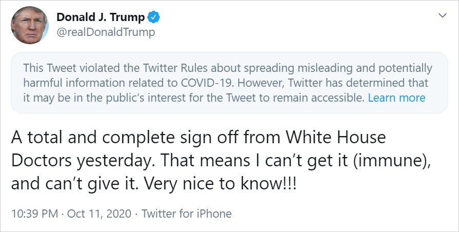  Ngaku Kebal Corona, Cuitan Trump Kena Semprit Twitter