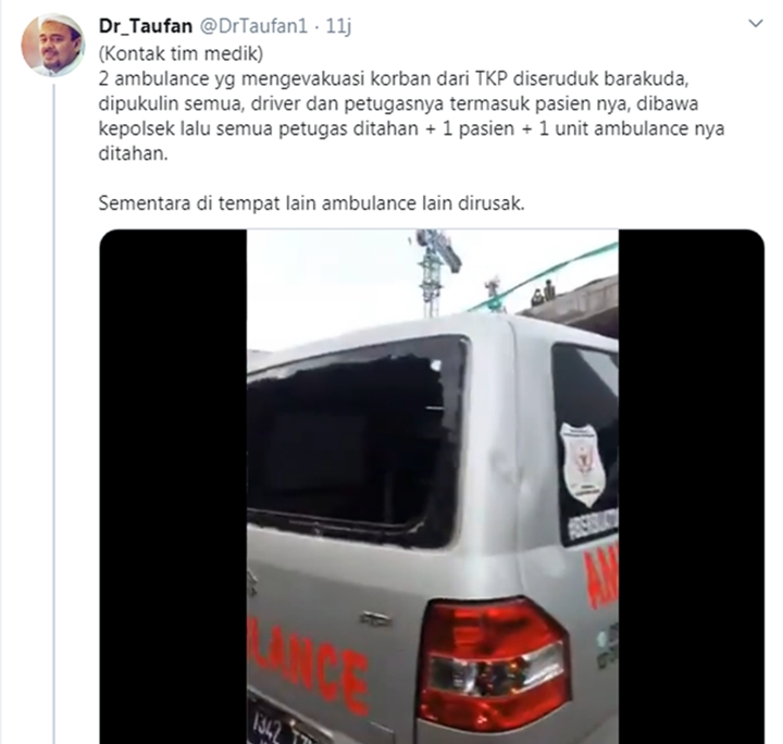 Geger Ambulans untuk Evakuasi Massa Demo UU Ciptaker Ditembaki, Begini Kata Polisi
