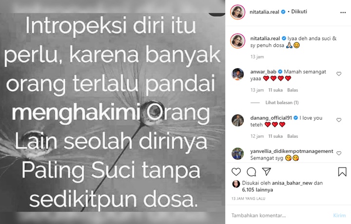 Singgung Introspeksi Diri Saat Hadapi Perceraian, Nita Thalia: Saya Penuh Dosa