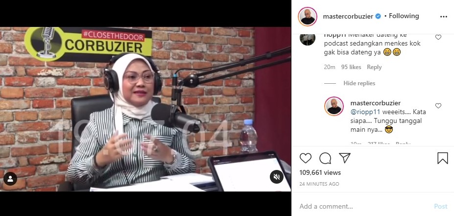 Sukses Undang Menaker, Deddy Corbuzier Kode Keras Sanggup Datangkan Menteri Terawan