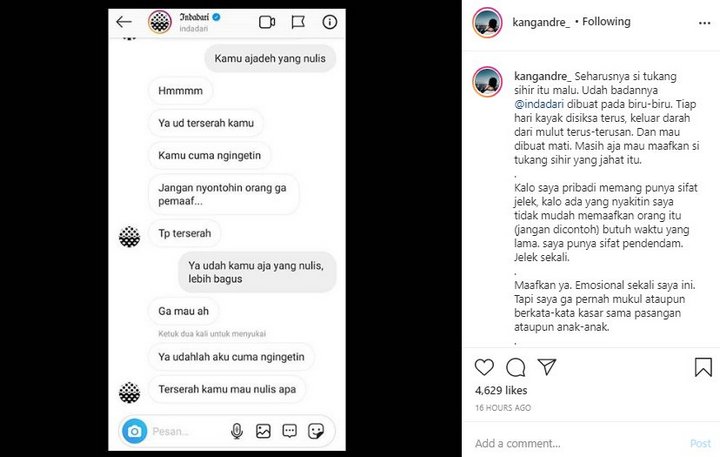 Indadari Eks Istri Caisar Jadi Korban Tukang Sihir
