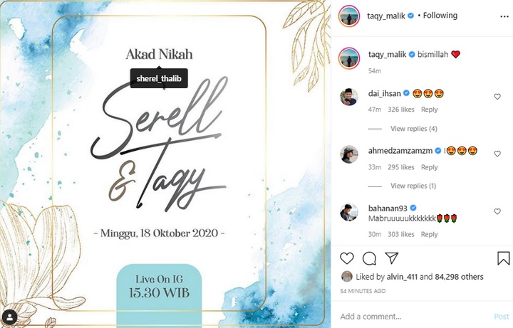Taqy Malik Menikah Kedua Kali dengan Serell Thalib