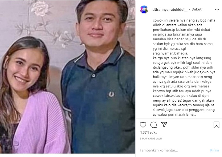 Ramal Hubungan Ayu Ting Ting dan Pacar Baru, Titisan Nyai Ratu Kidul