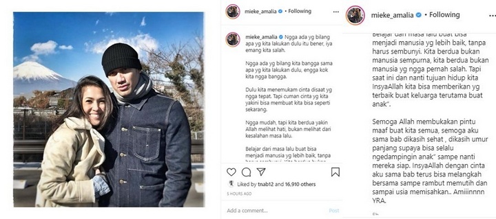Klarifikasi Mieke Amalia Soal Jadi Pelakor Tora Sudiro