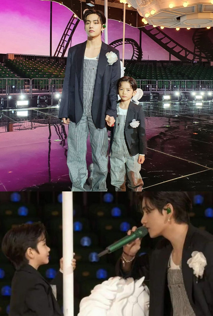 V BTS Berikan Hadiah Ini untuk Model Cilik di Tampil ...