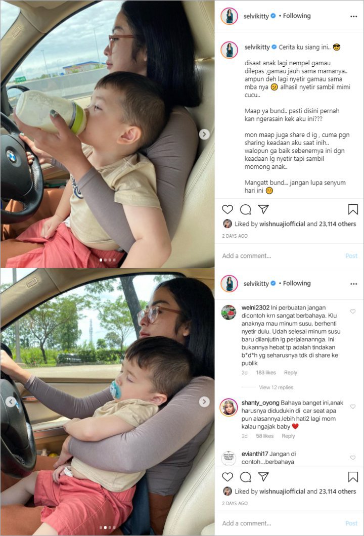 Selvi Kitty Dihujat Gara-gara Nekat Nyetir Mobil di Jalan Raya Sambil Asuh Anak, Alasannya Terungkap