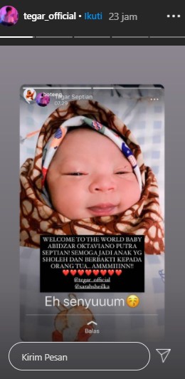 Tegar Resmi Jadi Seorang Ayah Usai 7 Bulan Menikah, Intip Potret Menggemaskan Putranya