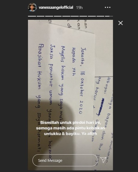 Jalani Sidang Pledoi Hari Ini, Vanessa Angel Minta Doa Terbaik Untuk Anak