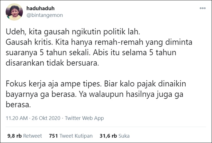 Bintang Emon Tuai Reaksi Sinis Saat Komentari Foto Komodo, Bakal Berhenti Ngomongin Politik?