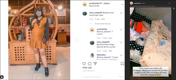 Foto Sarah Sebelum Melahirkan