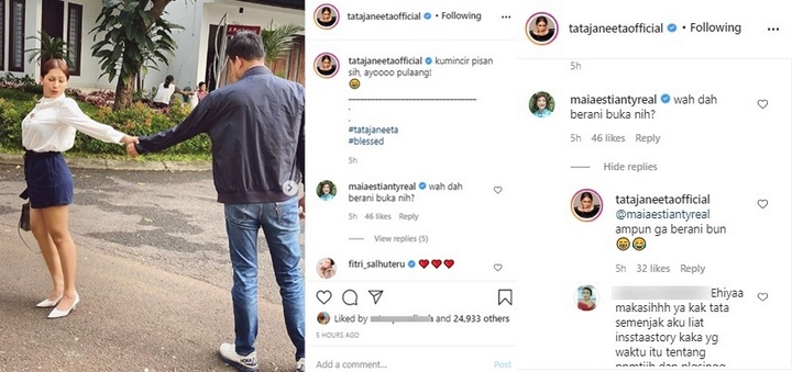 Tata Janeeta Umbar Foto Bareng Pria Tuai Reaksi Maia Estianty