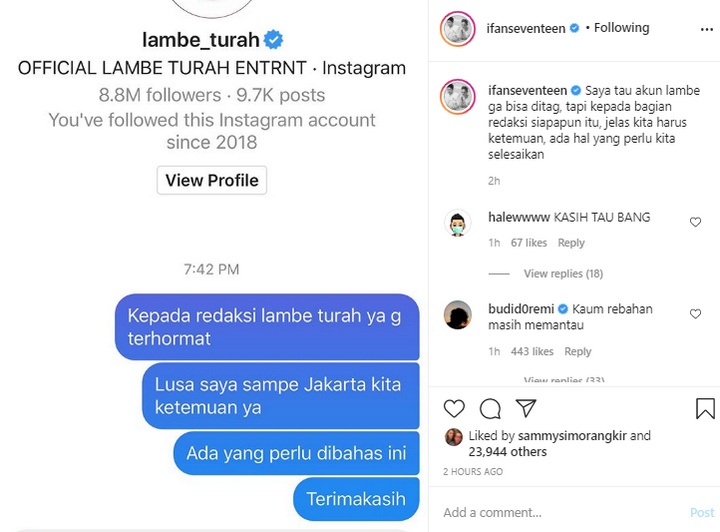 Ifan Seventeen Amuk Amrazing dan Lambe Turah