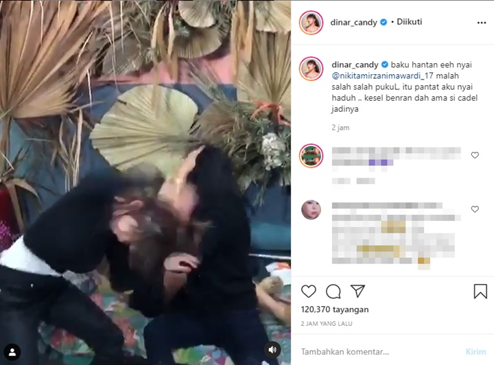 Ikut \'Berantem\' dengan Denise, Dinar Candy Malah Kena Timpuk Nikita Mirzani