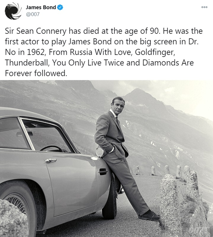 Sean Connery Legenda \'James Bond\' Meninggal Dunia, Ungkapan Duka Jadi Trending-1