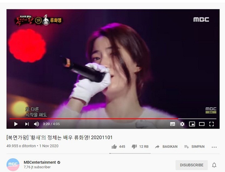 Hwayoung Eks T-Ara Muncul di \'King Of Mask Singer\', Video Penampilannya Peroleh Belasan Ribu Dislike