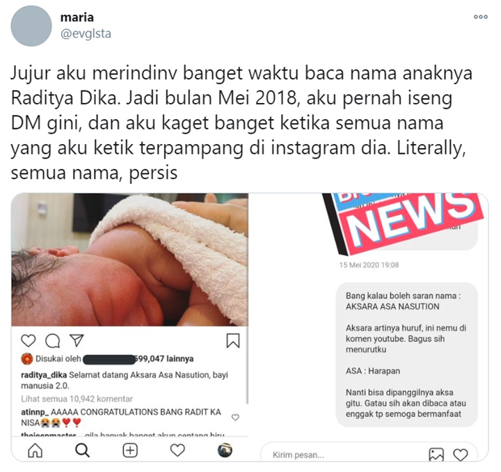 Heboh Netizen Sukses \'Ramal\' Nama Anak Kedua, Raditya Dika Beber Inspirasinya