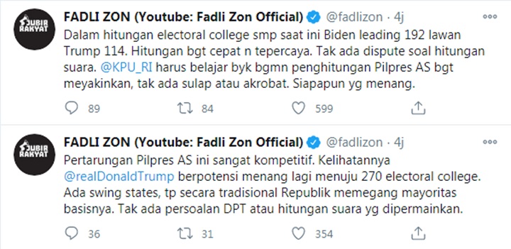 Fadli Soal Pilpres As