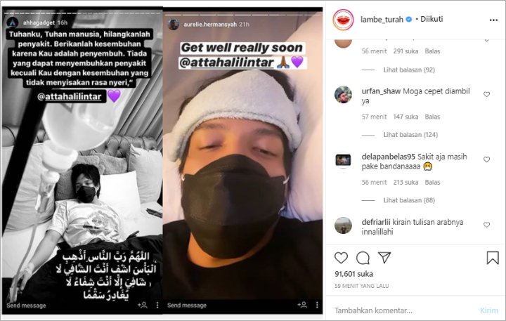 Atta Halilintar Terbaring Lemah Dan Diinfus, Tulisan Arab Ini Sempat Bikin Salah Fokus