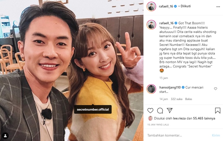 Rafael Tan Bagikan Foto Bareng Dita Karang, Jang Hansol Bilang Begini