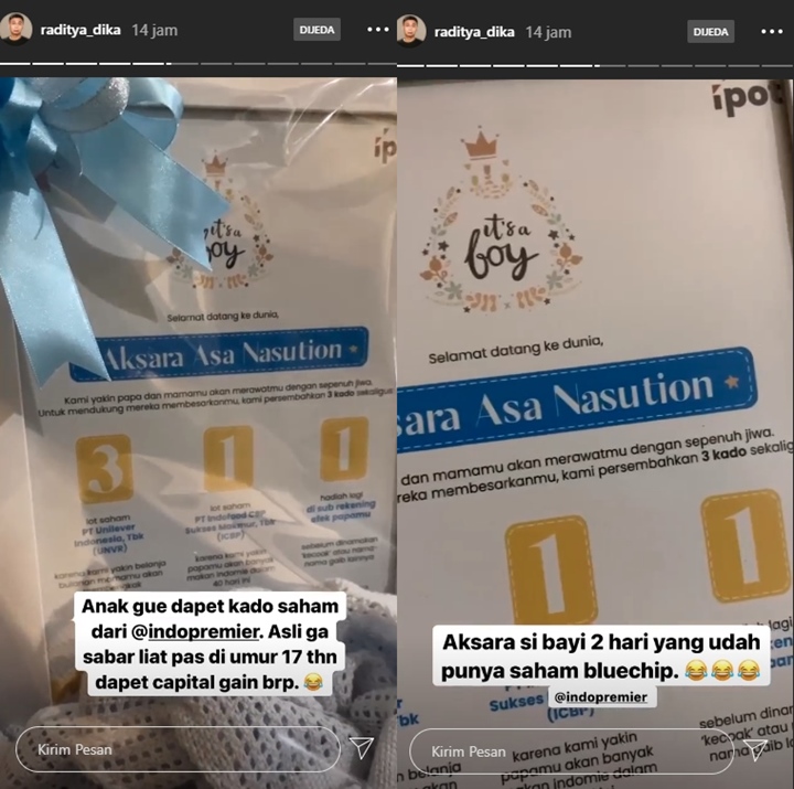 \'Bayi Manusia 2.0\' Dapat Kado Saham, Raditya Dika: Lucu Banget