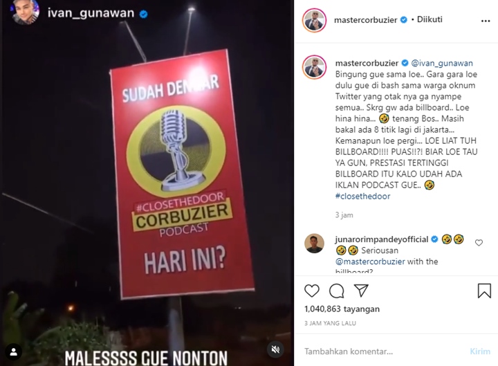 Deddy Corbuzier Jawab \'Ejekan\' Ivan Gunawan Soal Papan Reklame Podcast