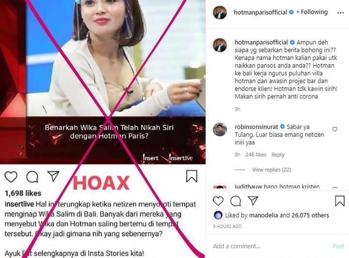 Hotman Paris Soal Isu Nikah Siri dengan Wika Salim