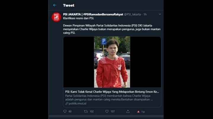 Sudah Tidak Sejalan Lagi, Charlie Wijaya Mundur Dari Partai Solidaritas Indonesia-1