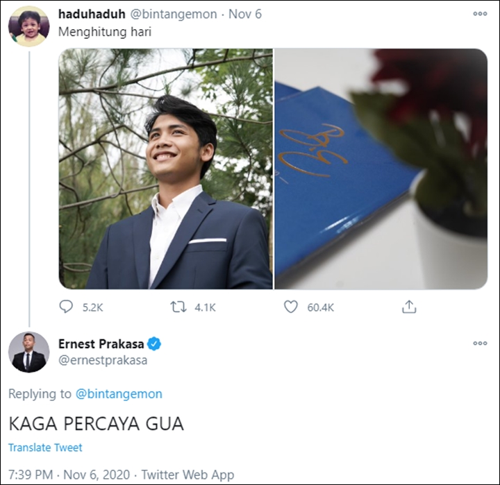Bintang Emon Isyaratkan Segera Menikah, Ernest Prakarsa Menolak Percaya