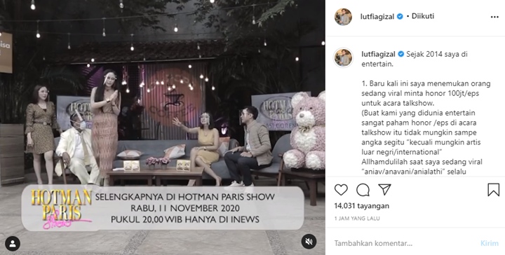 Lutfi Agizal Kritik Attitude, Benarkah Denise Chariesta Patok Honor Rp100 Juta?